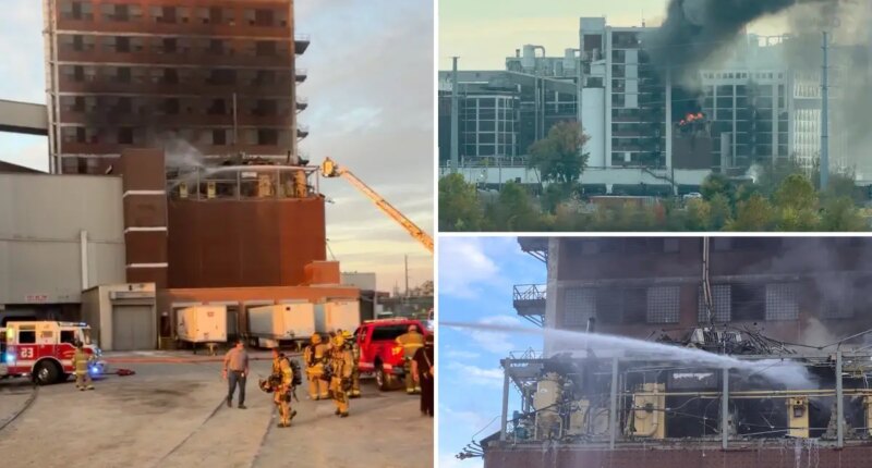 Massive fire erupts after explosion at Quaker Oats plant thatâs âa staple of this townâ